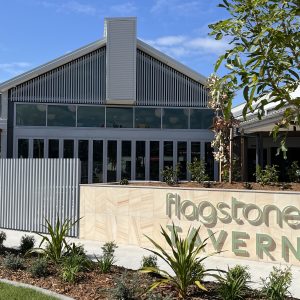 The front viewpoint of the Flagstone Tavern